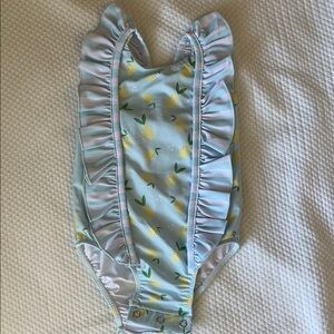 Ruffled Lemon Print Swimsuit